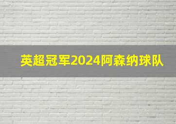 英超冠军2024阿森纳球队