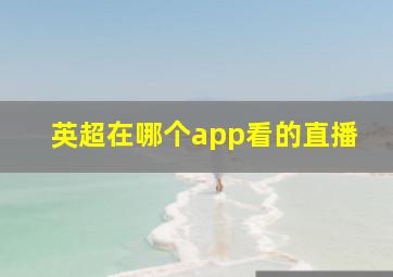 英超在哪个app看的直播