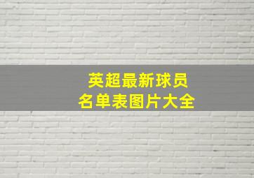 英超最新球员名单表图片大全