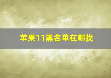 苹果11黑名单在哪找