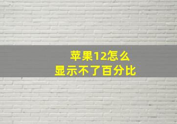 苹果12怎么显示不了百分比