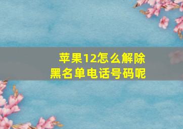 苹果12怎么解除黑名单电话号码呢