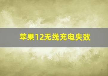 苹果12无线充电失效