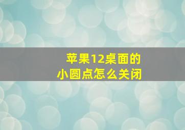 苹果12桌面的小圆点怎么关闭