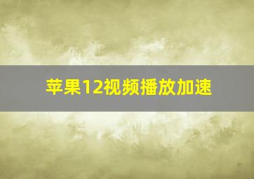 苹果12视频播放加速