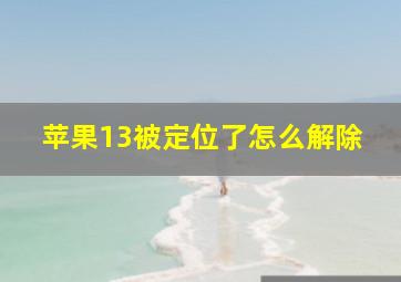 苹果13被定位了怎么解除