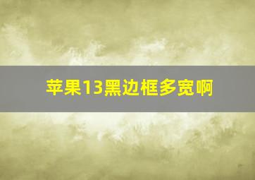 苹果13黑边框多宽啊