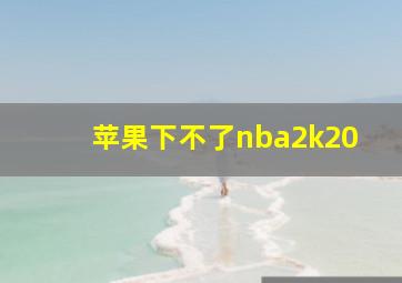 苹果下不了nba2k20