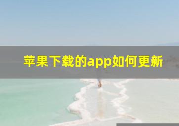 苹果下载的app如何更新