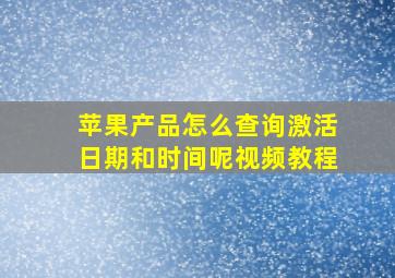 苹果产品怎么查询激活日期和时间呢视频教程