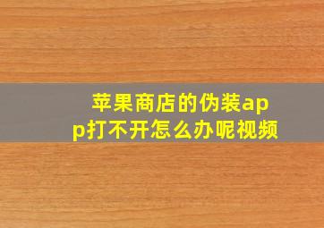 苹果商店的伪装app打不开怎么办呢视频