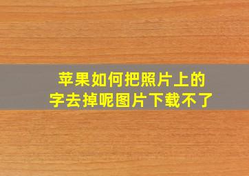 苹果如何把照片上的字去掉呢图片下载不了