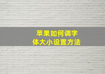 苹果如何调字体大小设置方法