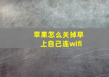 苹果怎么关掉早上自己连wifi