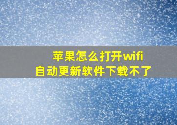 苹果怎么打开wifi自动更新软件下载不了