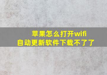 苹果怎么打开wifi自动更新软件下载不了了