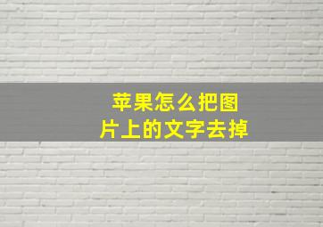 苹果怎么把图片上的文字去掉