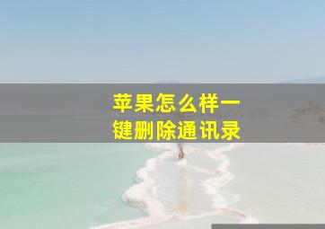 苹果怎么样一键删除通讯录