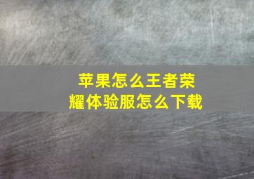 苹果怎么王者荣耀体验服怎么下载