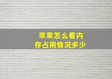 苹果怎么看内存占用情况多少