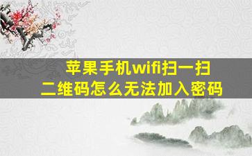 苹果手机wifi扫一扫二维码怎么无法加入密码