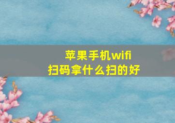 苹果手机wifi扫码拿什么扫的好