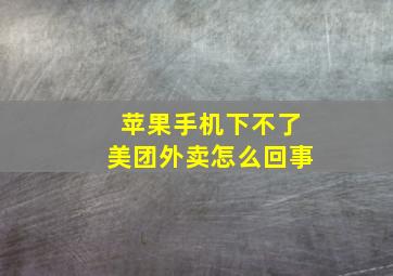 苹果手机下不了美团外卖怎么回事