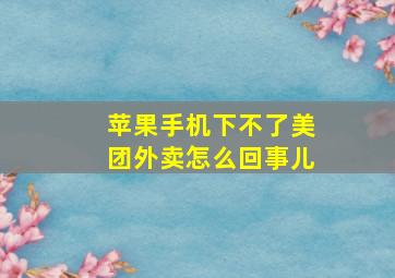 苹果手机下不了美团外卖怎么回事儿