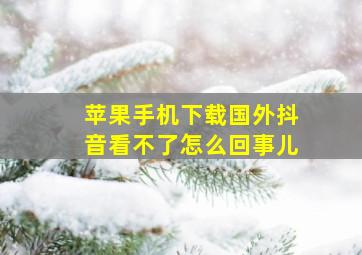 苹果手机下载国外抖音看不了怎么回事儿