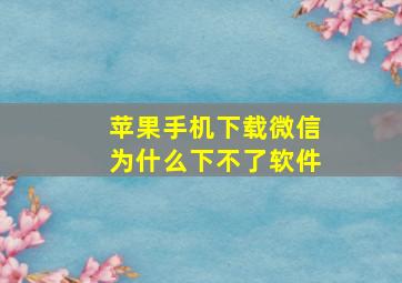 苹果手机下载微信为什么下不了软件