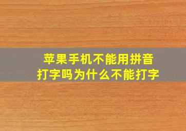 苹果手机不能用拼音打字吗为什么不能打字