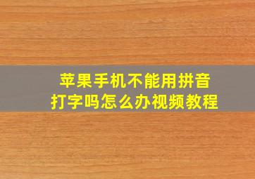 苹果手机不能用拼音打字吗怎么办视频教程