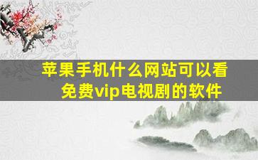 苹果手机什么网站可以看免费vip电视剧的软件