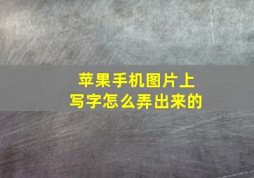 苹果手机图片上写字怎么弄出来的