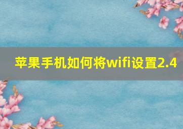 苹果手机如何将wifi设置2.4