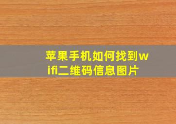 苹果手机如何找到wifi二维码信息图片