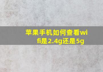 苹果手机如何查看wifi是2.4g还是5g