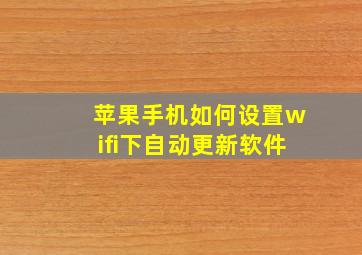 苹果手机如何设置wifi下自动更新软件