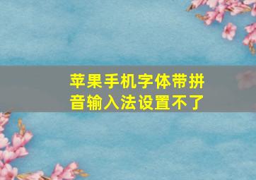 苹果手机字体带拼音输入法设置不了