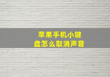 苹果手机小键盘怎么取消声音