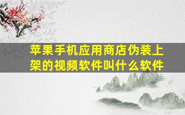 苹果手机应用商店伪装上架的视频软件叫什么软件