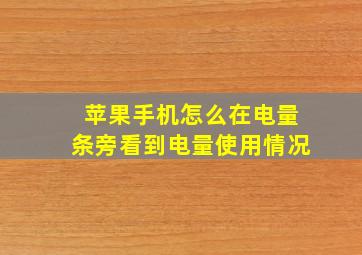 苹果手机怎么在电量条旁看到电量使用情况