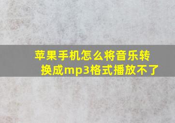 苹果手机怎么将音乐转换成mp3格式播放不了