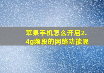 苹果手机怎么开启2.4g频段的网络功能呢