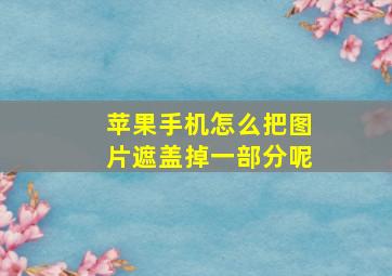 苹果手机怎么把图片遮盖掉一部分呢