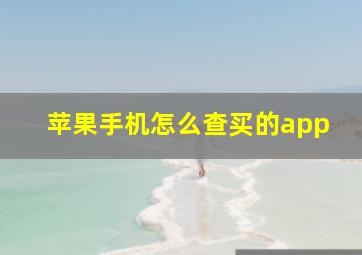 苹果手机怎么查买的app