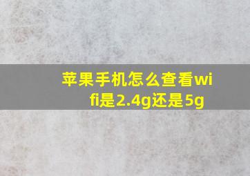 苹果手机怎么查看wifi是2.4g还是5g