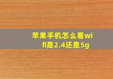 苹果手机怎么看wifi是2.4还是5g