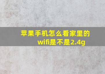 苹果手机怎么看家里的wifi是不是2.4g