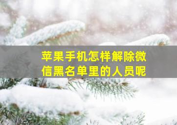 苹果手机怎样解除微信黑名单里的人员呢